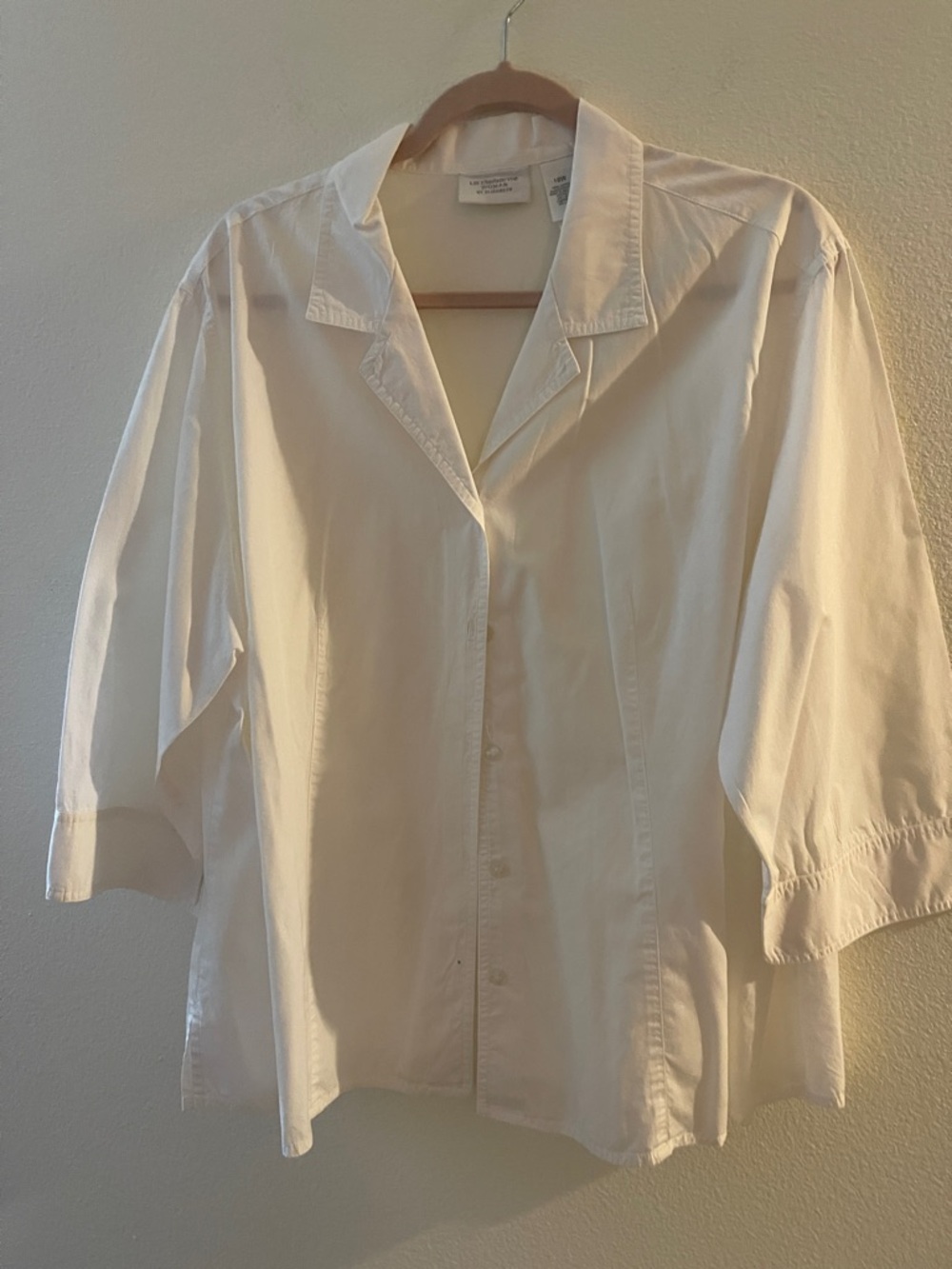 Women White Casual Button-Down Shirt - Relaxed Camp Collar